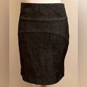 Gap Denim Charcoal Black Wide Waist Back Slit Casual Jean Skirt Size 6